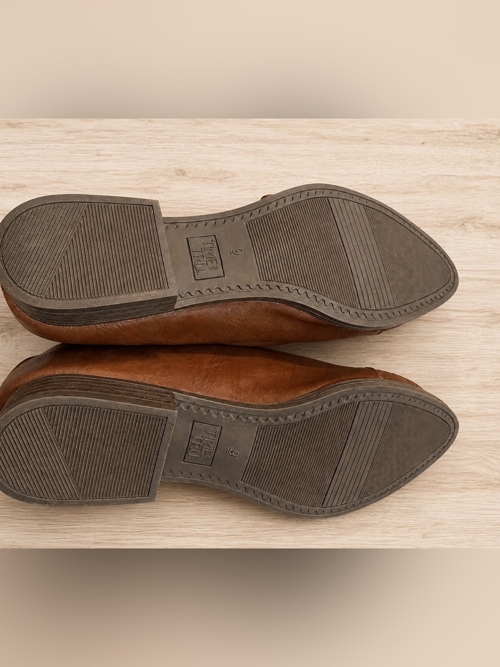 Time and Tru Women's Brown Pointed Slip-On Moccasins - Picture 2 of 4